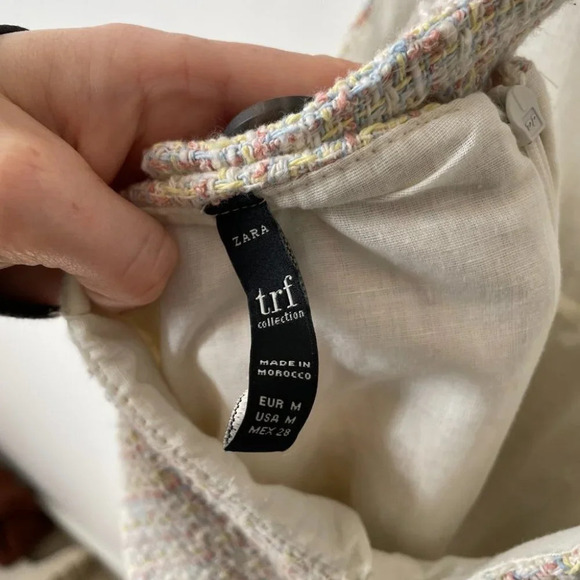 Zara Pastel Tweed Overall  Jumper Mini Dress Bloggers Fav Size Medium - Picture 9 of 11